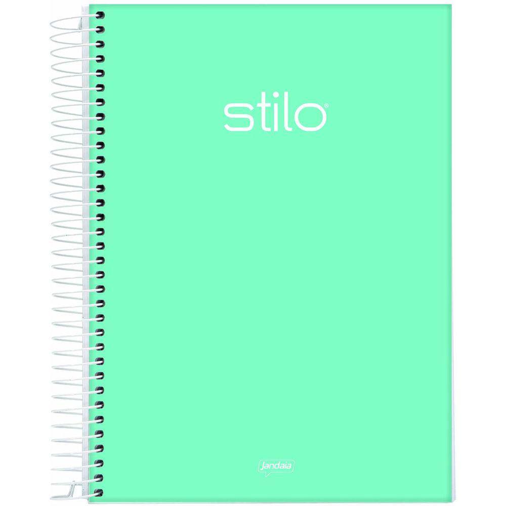 Caderno Espiral Capa Dura Verde 10 Matérias 160 Folhas
