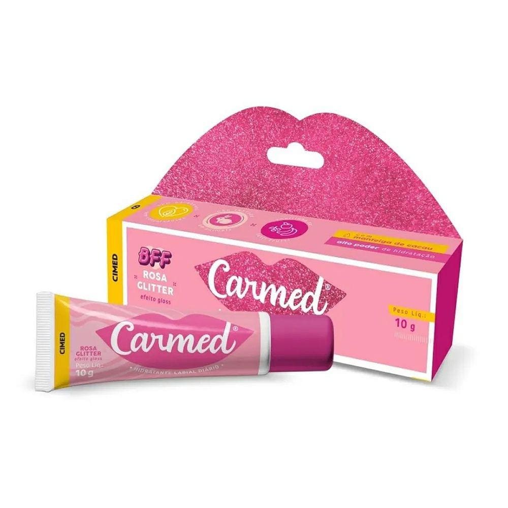 Hidratante Labial Carmed Bff Rosa Glitter 10g