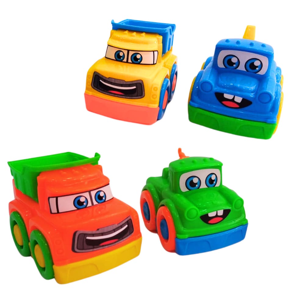 Carrinhos kit c/4 Infantil Bebê de Menino de encaixe colorido