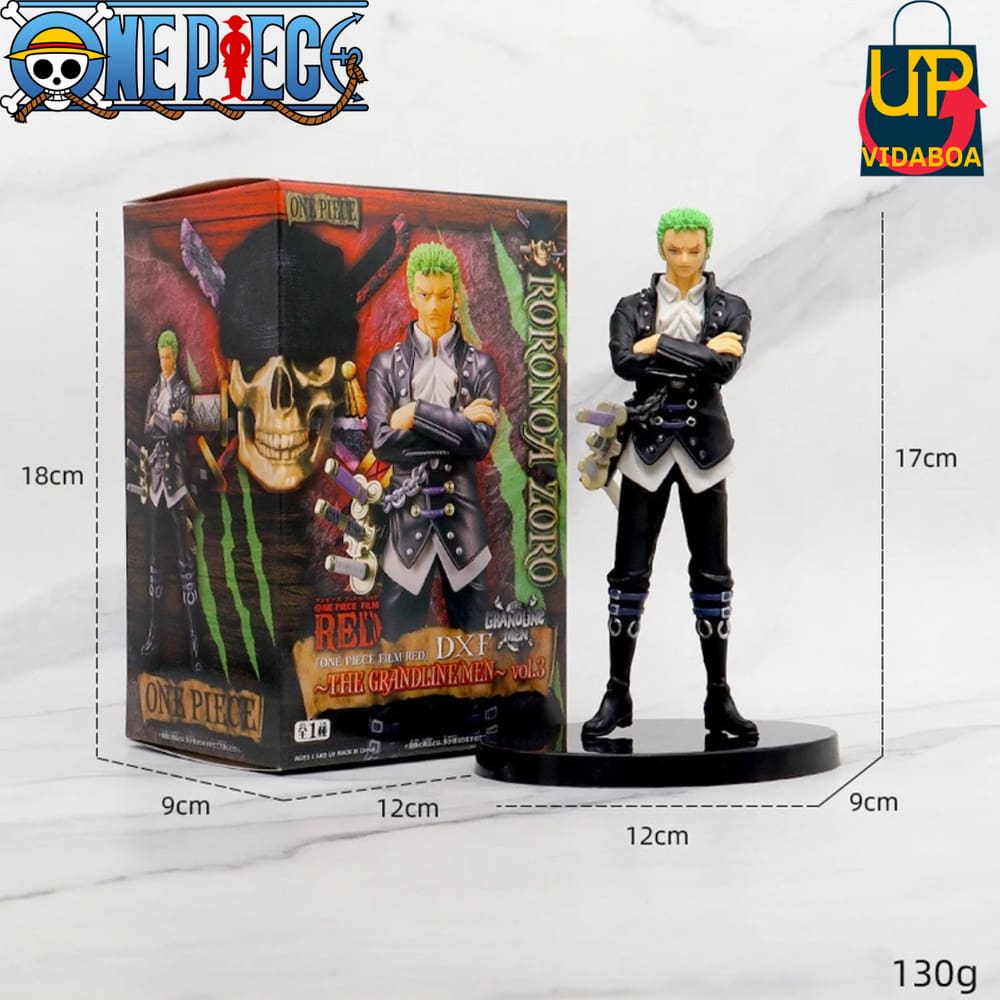 Boneco Premium One Piece - Roronoa Zoro 17cm de jaqueta - na caixa