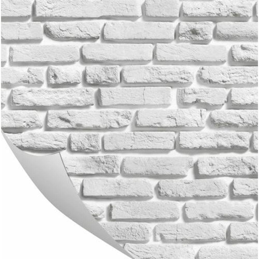 Papel De Parede Tijolo Pó De Mico Branco