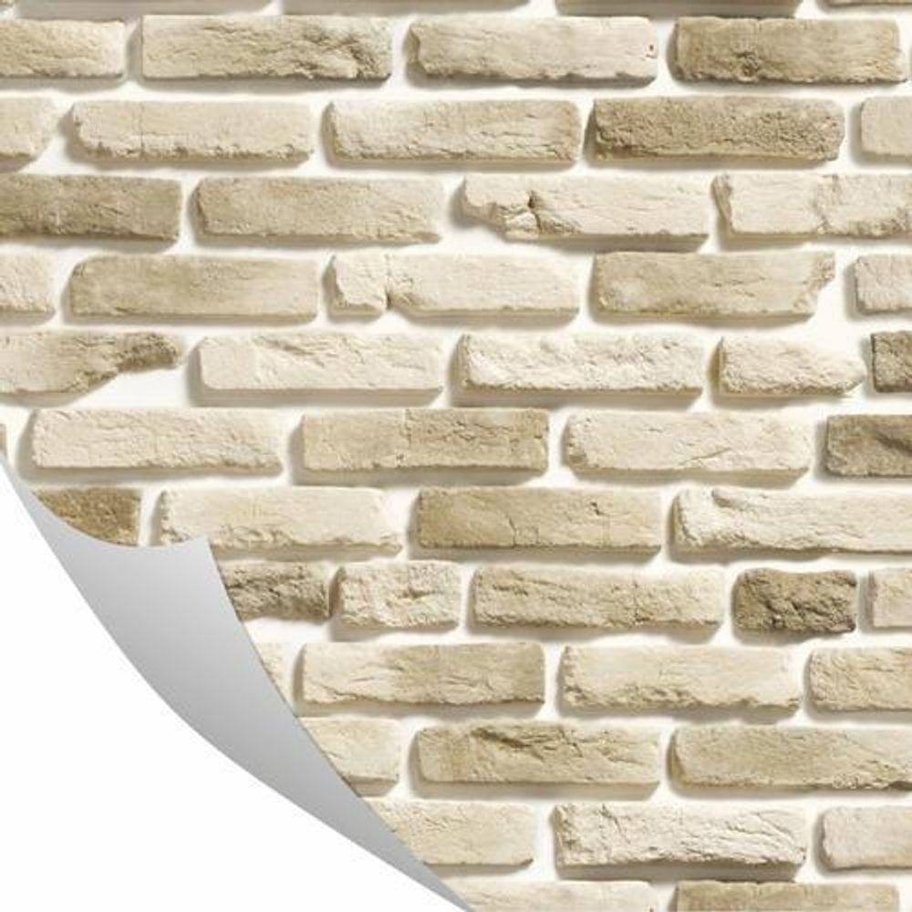 Papel De Parede Tijolo Pó De Mico Pó De Mico Claro 0,57 X 3M
