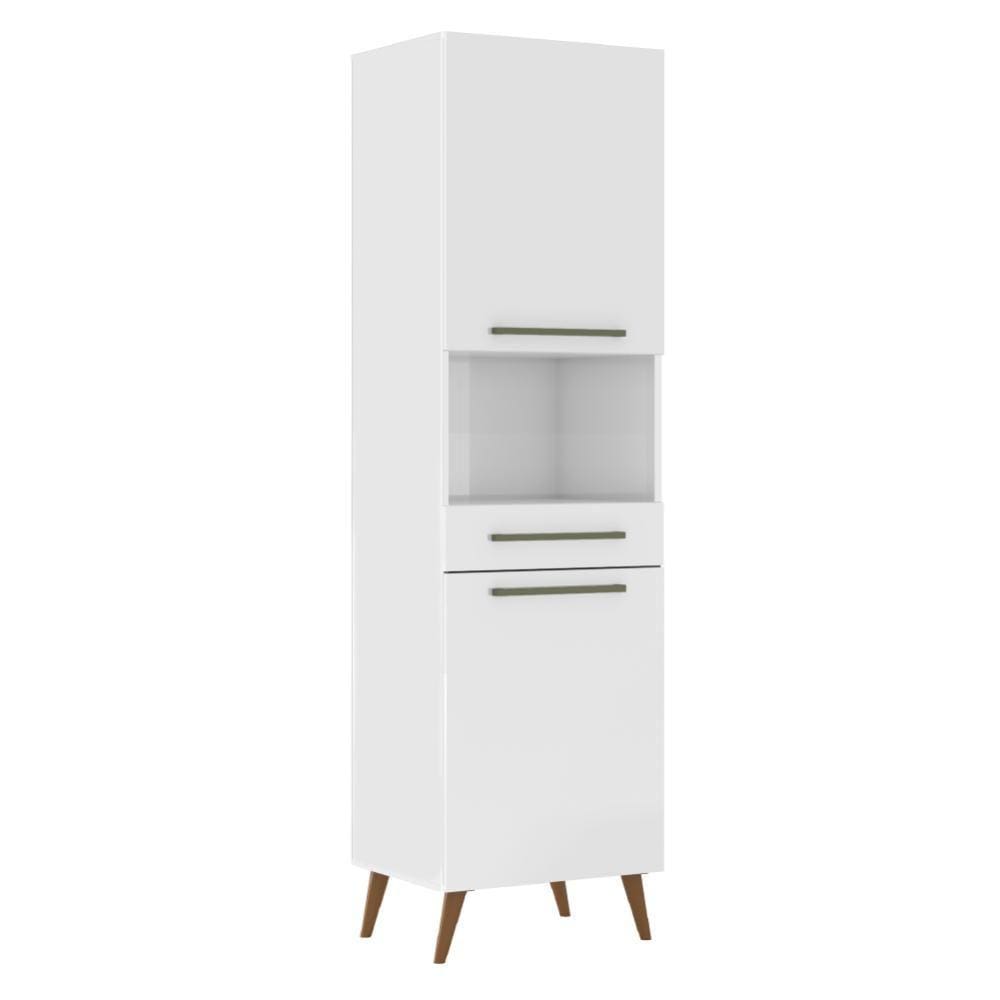 Paneleiro Duplo para Micro-ondas Favorita Branco Lacca