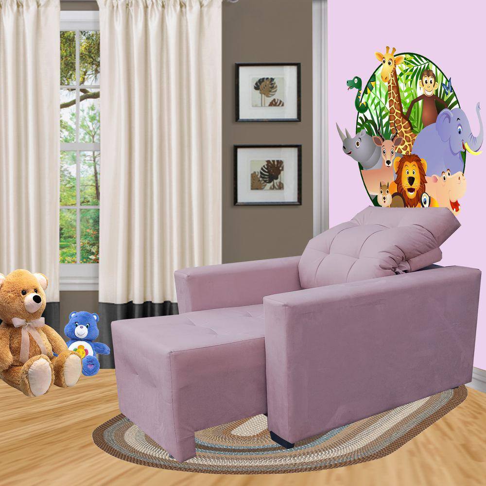Poltrona De Amamentação E Decoração Quarto Sala Reclinável Leticia Rose