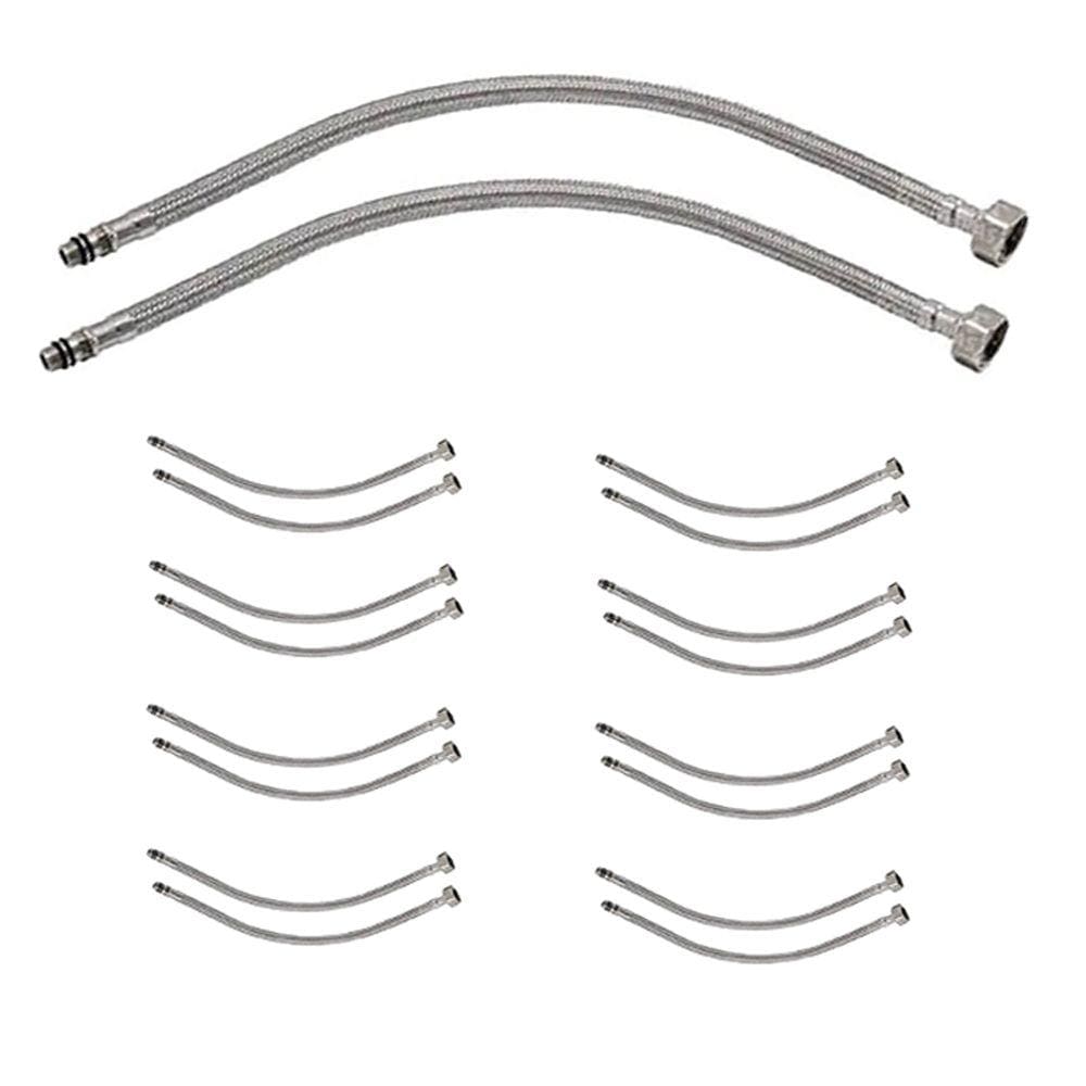 Engate Rabicho Monocomando Misturador 80cm Kit 8 Unidades Par Flexivel Mangueira Agua Quente Fria Par Banheiro Cozinha Pia Torneira