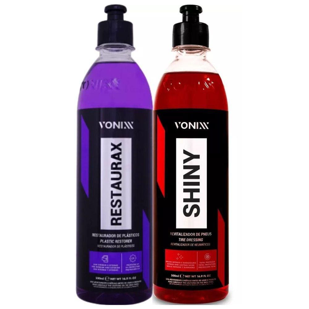 Restaurador Plásticos Restaurax + Pretinho Shiny Vonixx