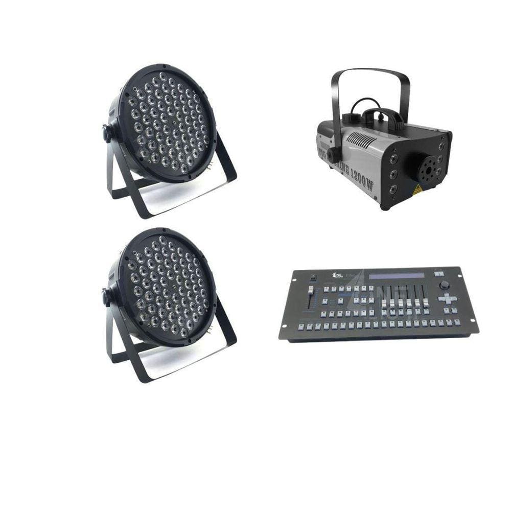 Kit 2 Par Leds + Máquina De Fumaça 1200W + Mesa Pilot