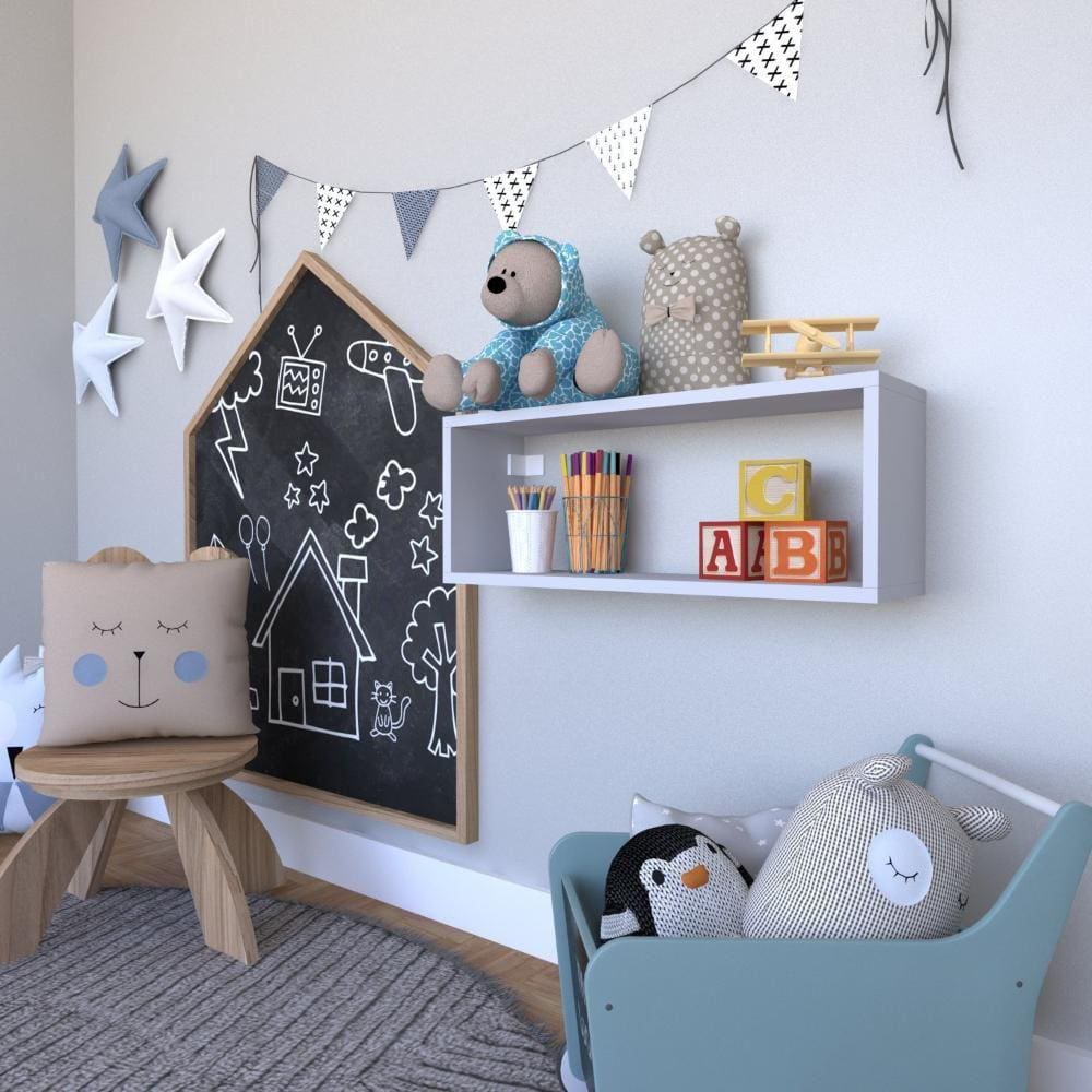 Nicho para Quarto Infantil Bramov Móveis Cinza Cristal