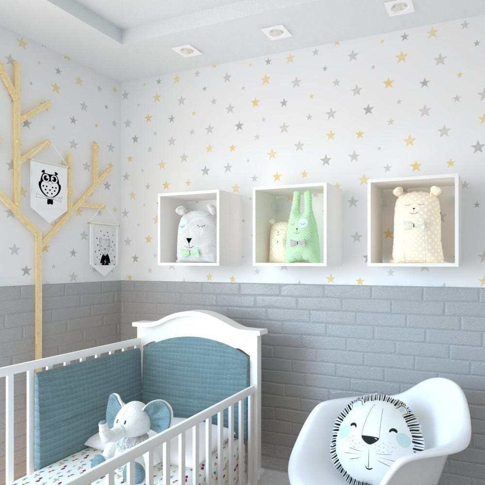 Conjunto 3 Nichos para Quarto Infantil Bramov Móveis Branco
