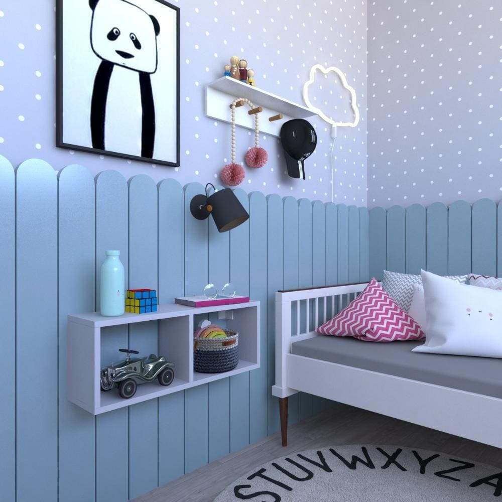Nicho para Quarto Infantil Bramov Móveis Cinza Cristal