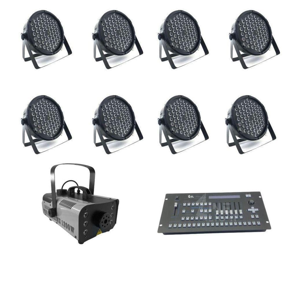 Kit 10 Par Leds + Máquina De Fumaça 1200W + Mesa Pilot