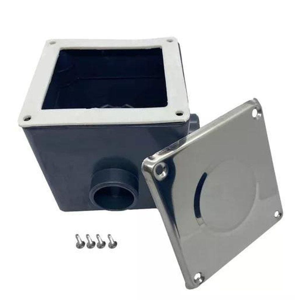 Caixa Passagem Prolongador E Tampa Em Inox Iluminação