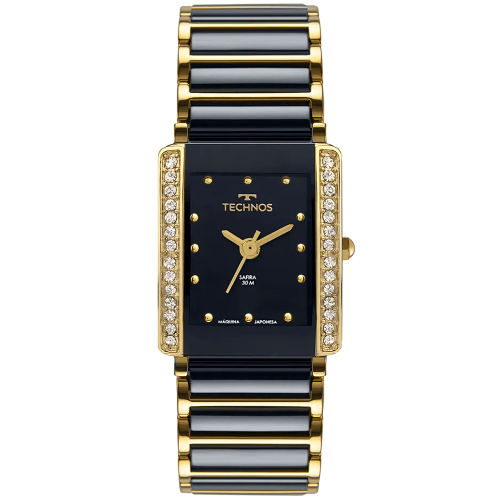 Relógio TECHNOS feminino analógico quadrado preto 5Y30XO/1A