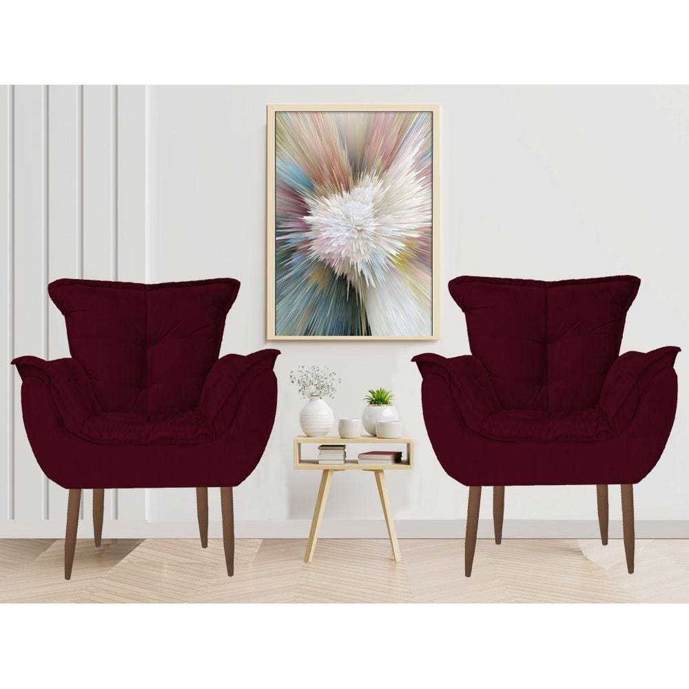 Kit 2 Poltronas Opala Decorativa Amamentação Sala Quarto Escritorio Bordo