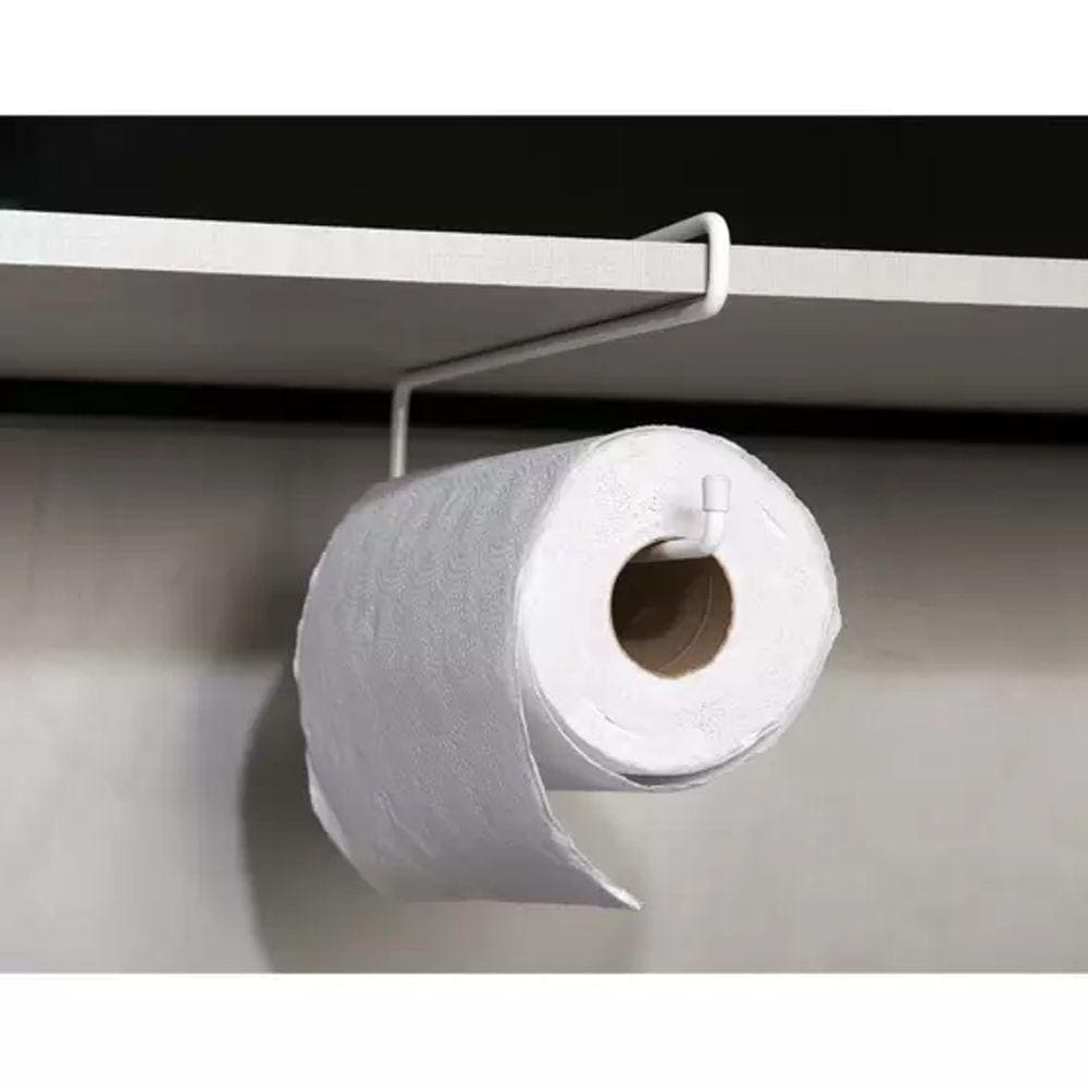 Porta Papel Toalha Suporte Suspenso Rolo Organizador Cozinha Cor Branco