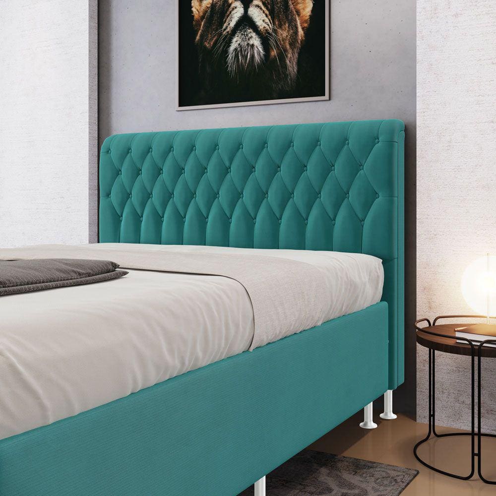 Cabeceira Bellatrix 160 / Sued Azul Turquesa