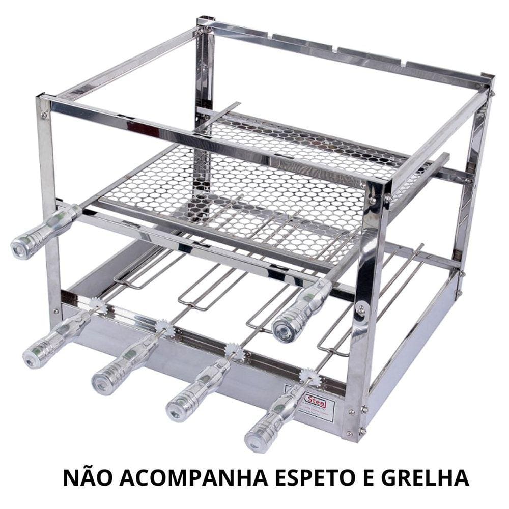 Suporte de Inox para Churrasqueira 80x50