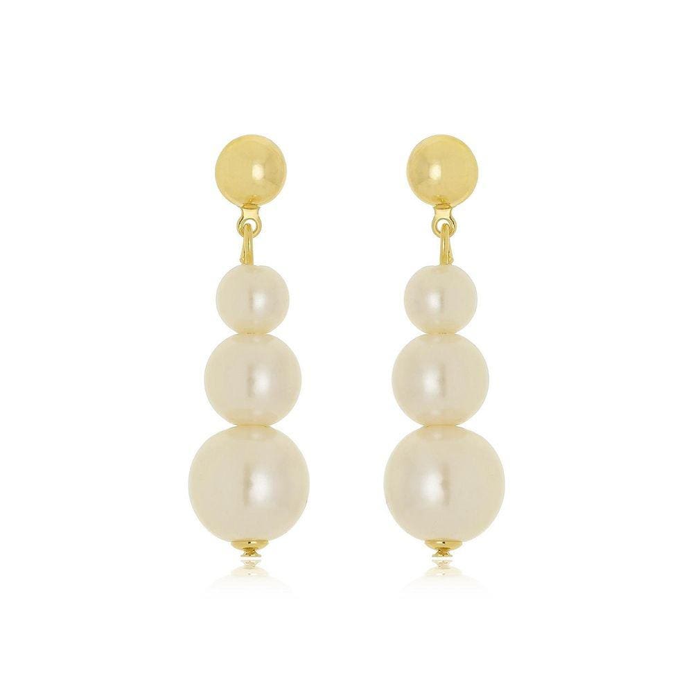 Brinco Pérola Banhado A Ouro 18K