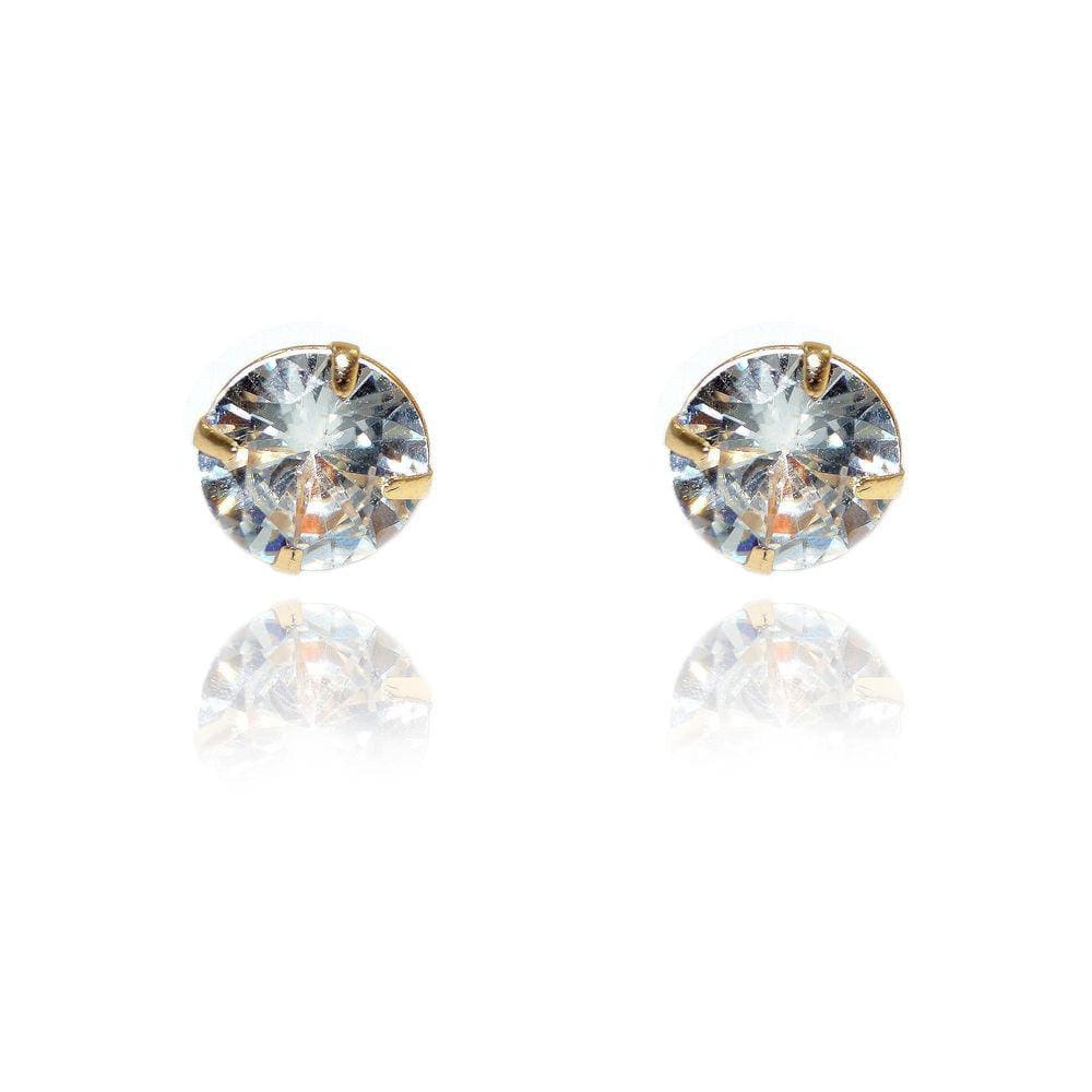 Brinco Zircônia Banhado A Ouro 18K