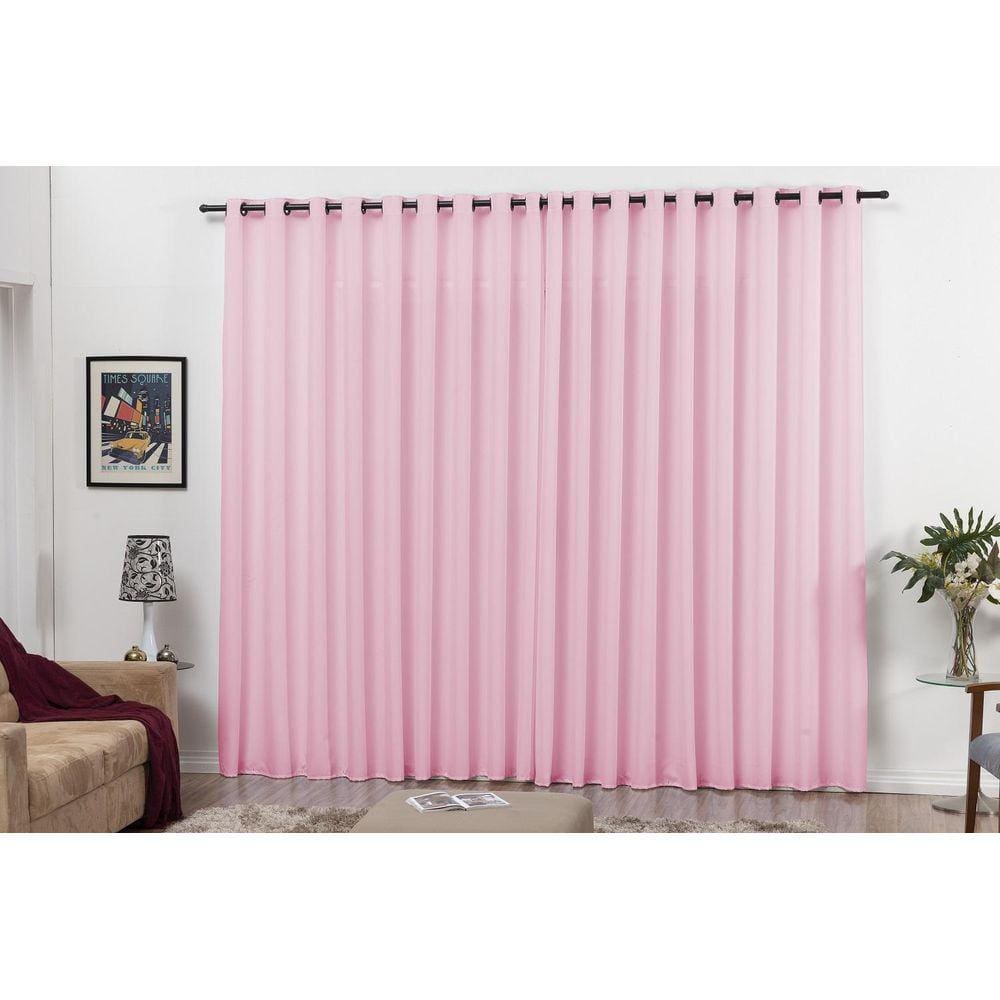 Cortina Quarto E Sala 3,00X2,50 Com Ilhos Para Varão Rosê