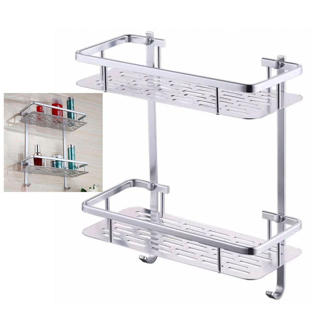 Suporte Porta Shampoo Condicionador Prateleira Dupla Box Banheiro Aluminio Resistente