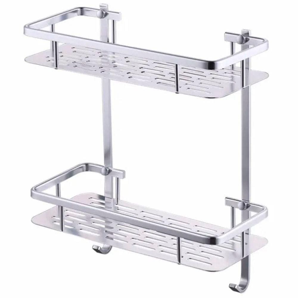 Suporte Organizador Shampoo Condicionador Sabonete Prateleira Dupla Box Banheiro Chuveiro Aluminio Resistente