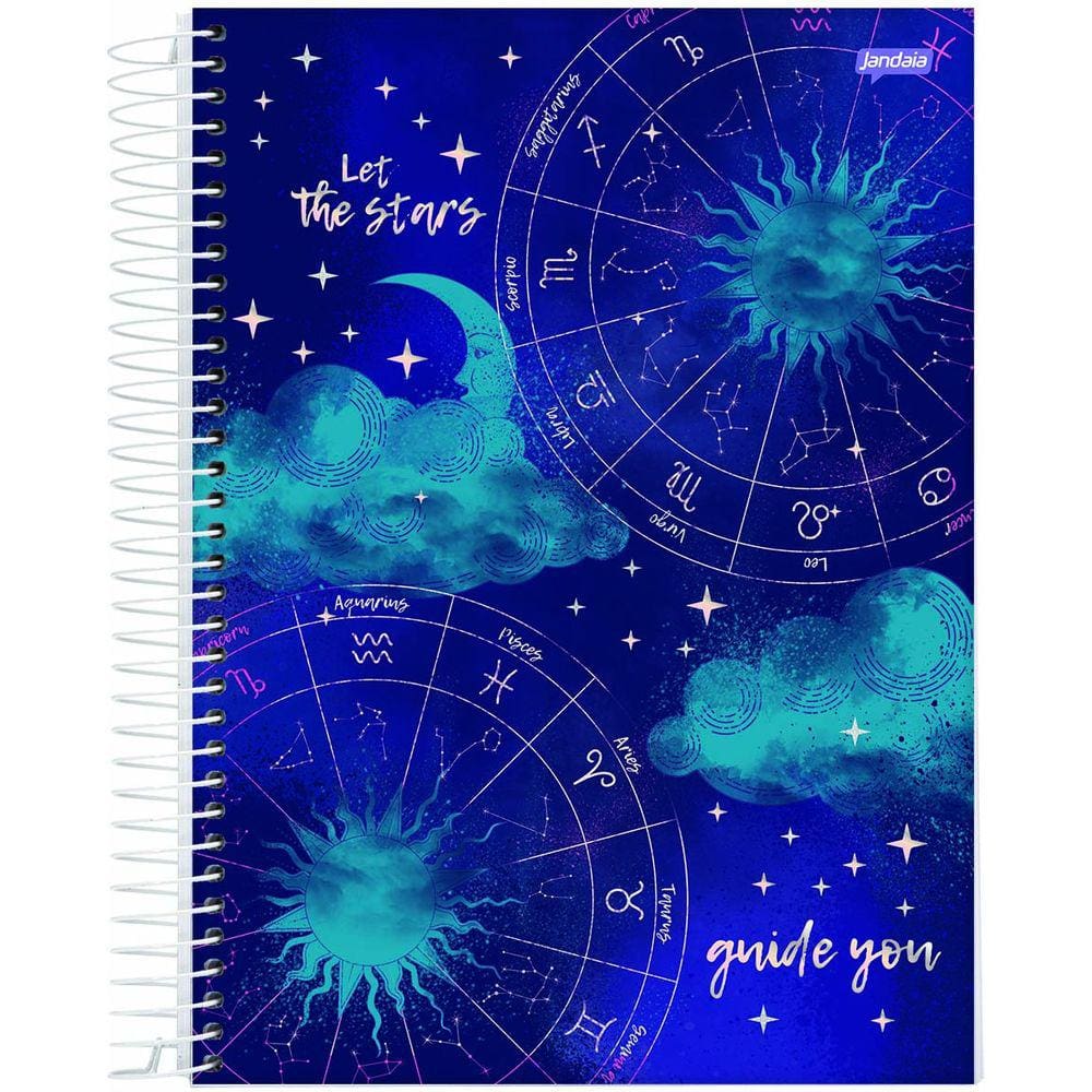 Caderno Espiral Mystic Let The Stars 1 Materia 80 Folhas
