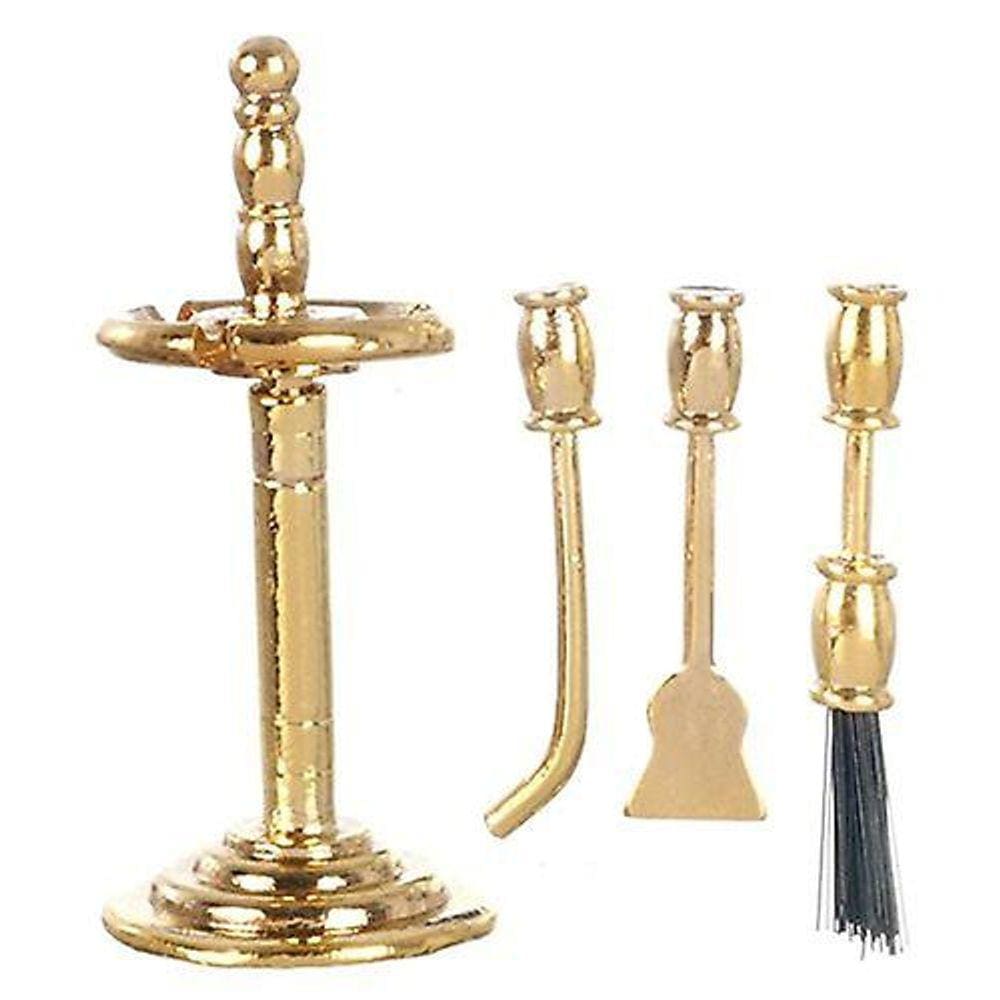 Conjunto complementar de lareira com acessórios em miniatura Dolls House