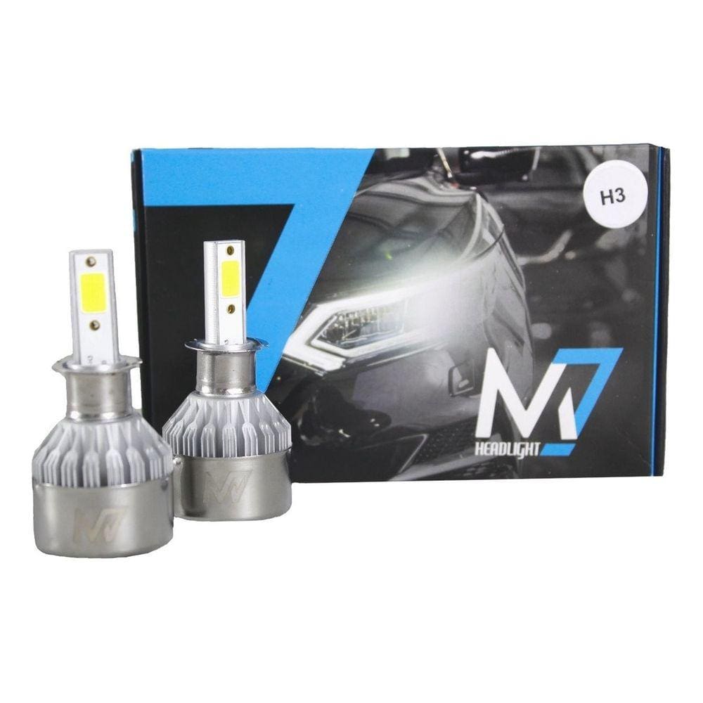 Par de Lampada Super Led M7 H3 3000lm 50w Potente 6500k