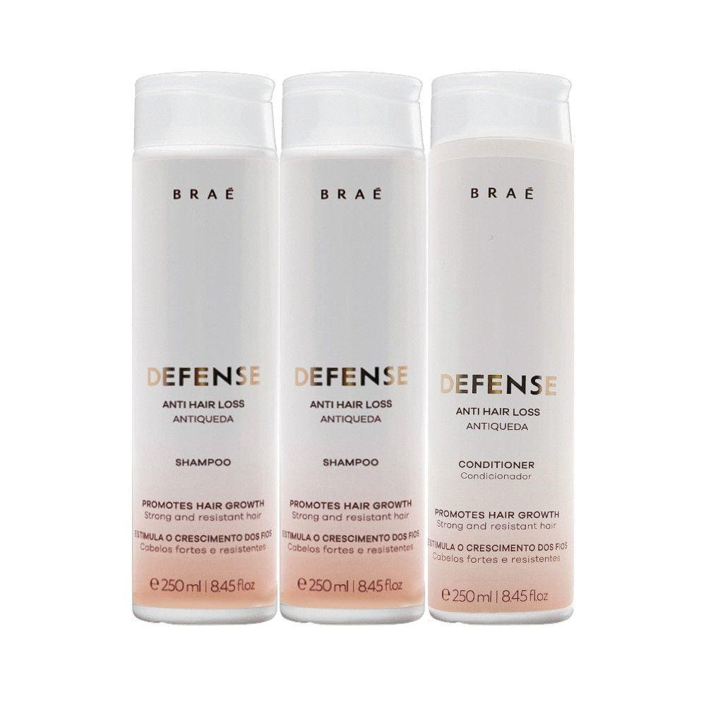 Kit Braé Anti Hair Defense Loss Shampoo Extra e Condicionador (3 produtos)