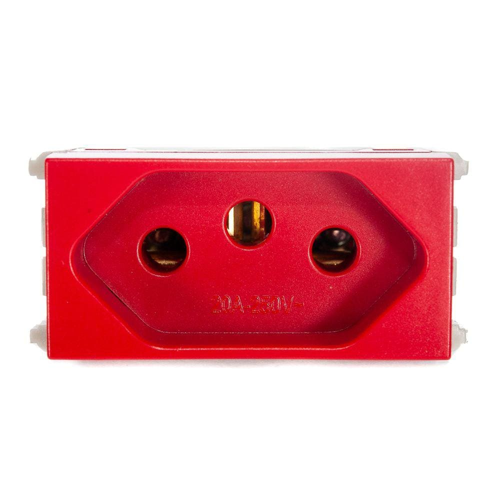 Modulo Tomada de Energia 2P+T Refinatto 20A Weg Vermelho