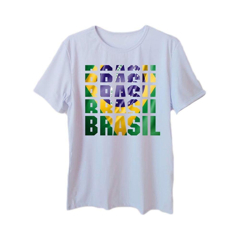 Camiseta Adulta Masculina Estampa Brasil
