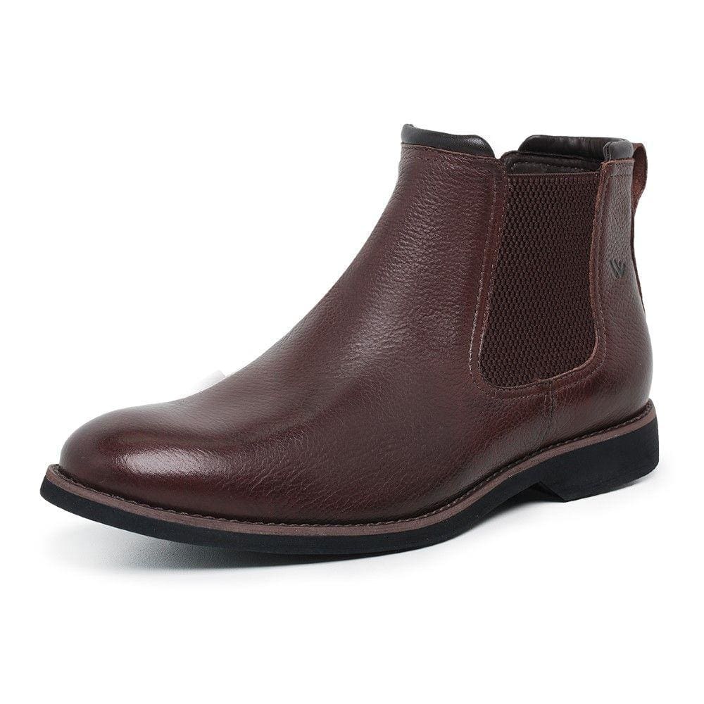Botina Chelsea de Couro Masculina Bico Redondo Sola Borracha Confortavel Para Trabalho Dia a Dia