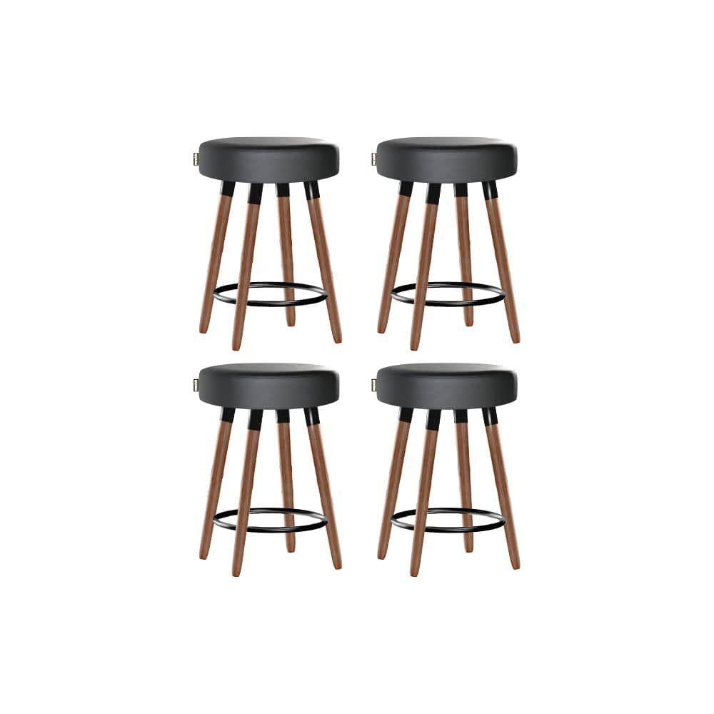 Kit 4 Bancos Moderno Pé Palito Roma Slim Asfalto 50cm