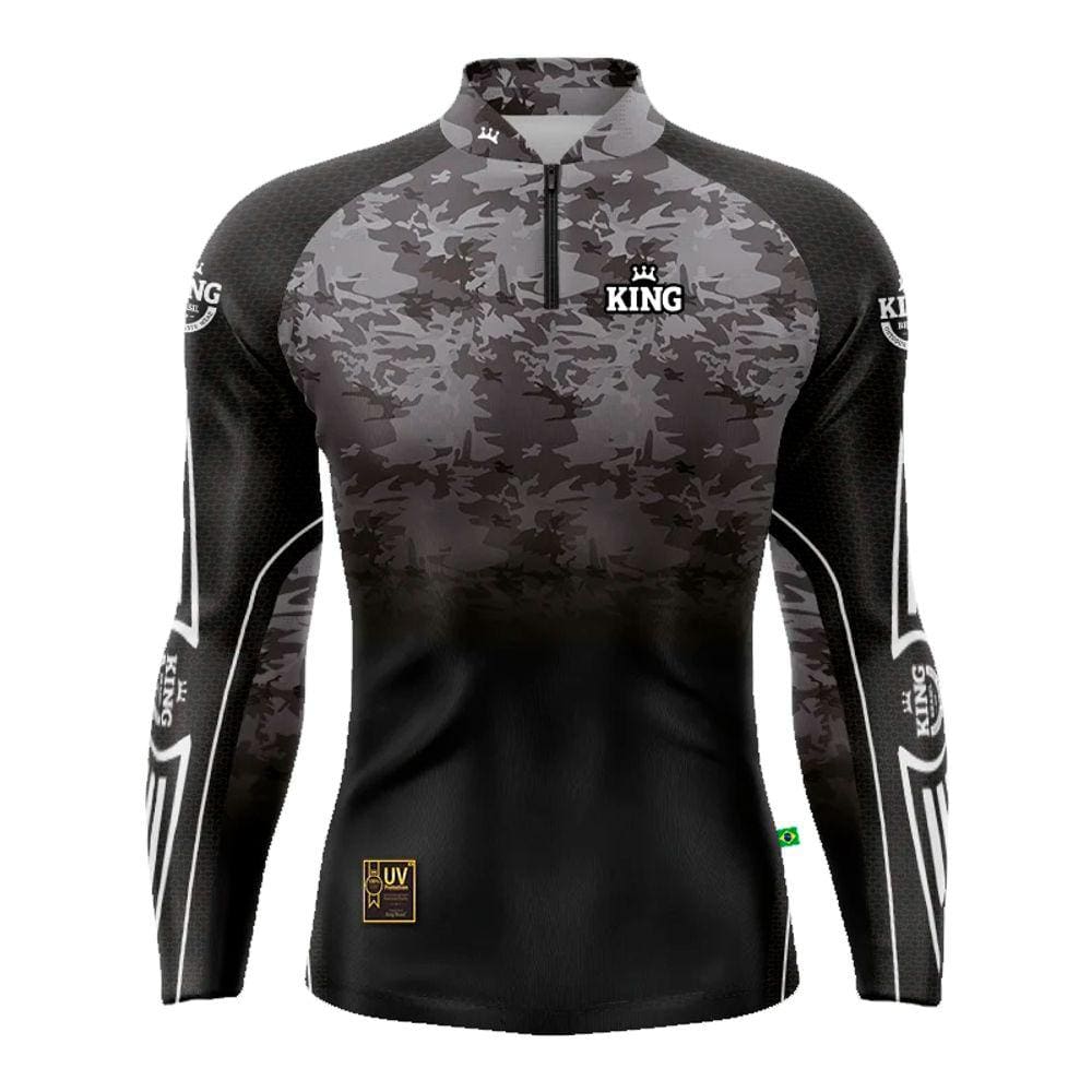 Camiseta Pesca King Brasil Fator Proteção Solar UV KFF649 Sublimada Escura