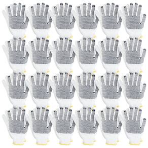 Kit 24 Pares Luva Pano Tricotada Malha Pigmentada Branca EPI