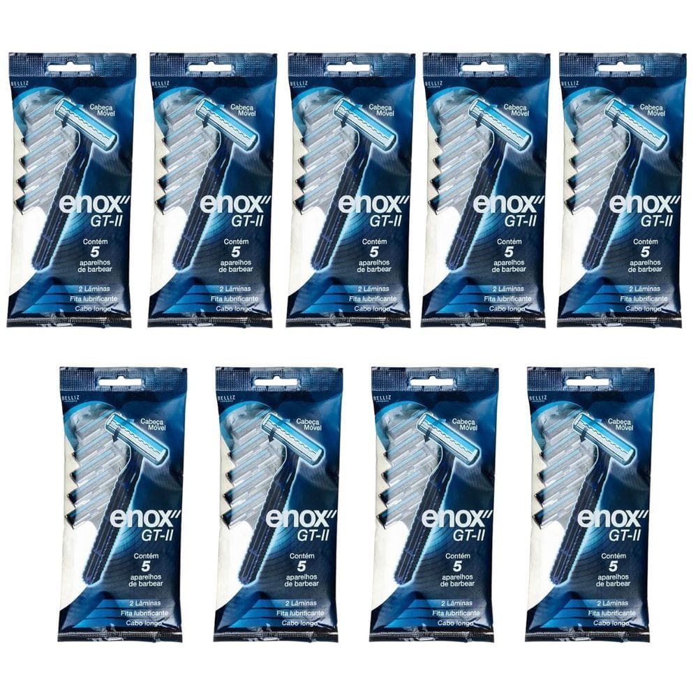 Kit Aparelho De Barbear Descartável Enox Gt-2 Cód.1758 C/9