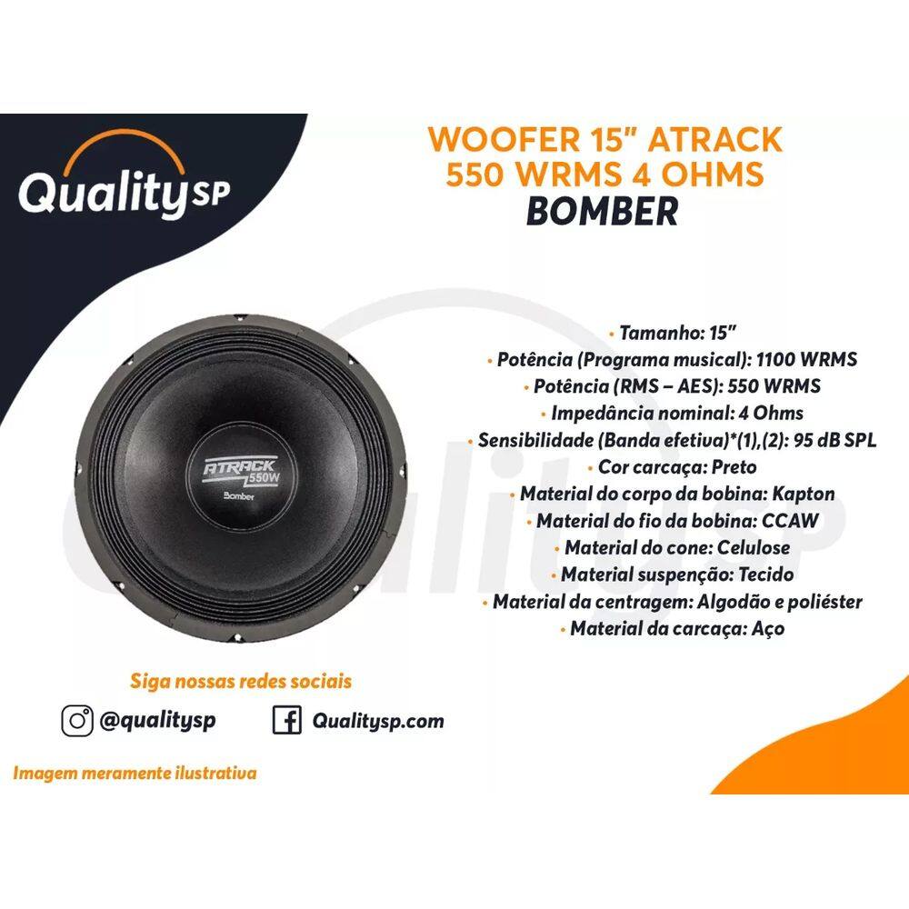 Alto Falante Bomber Atrack 15 Pol | Extra