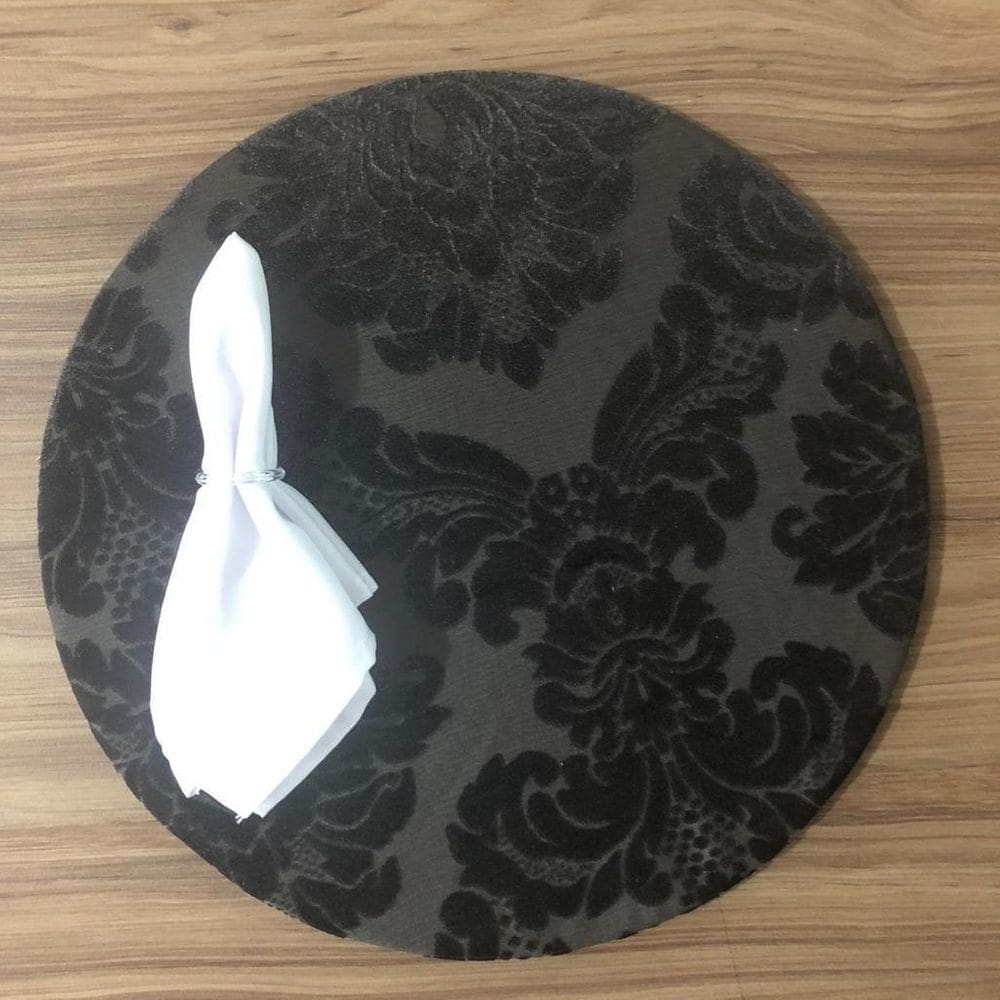 Jogo De Sousplat De Tecido 6 Lugares Completos Branco