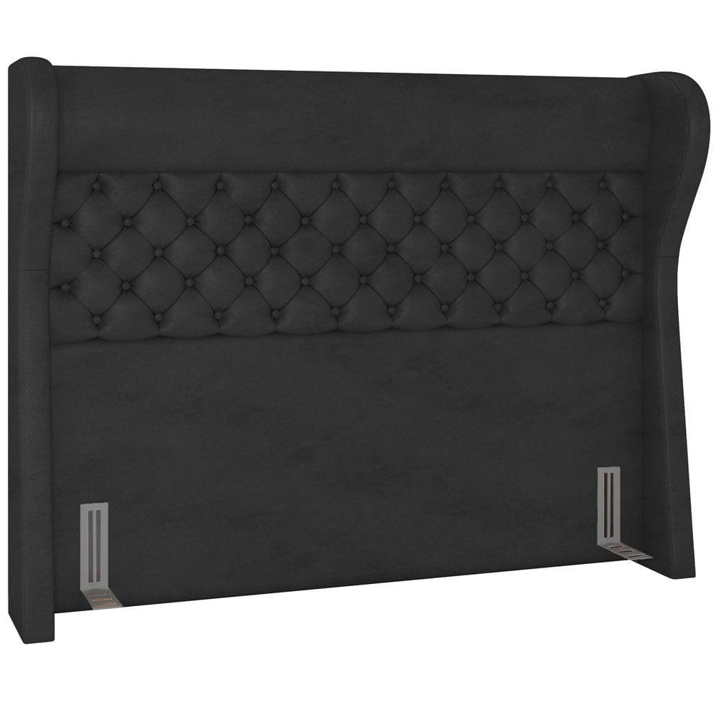 Cabeceira Cama Box Queen 160 cm P05 Madrid Couríssimo Preto - Lyam Decor