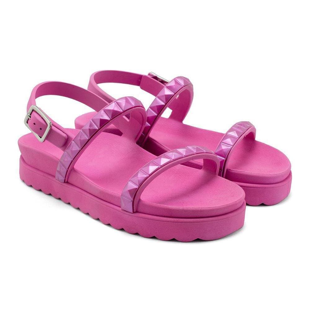 Sandália Feminina Papete Flatform Confortável Pirâmide