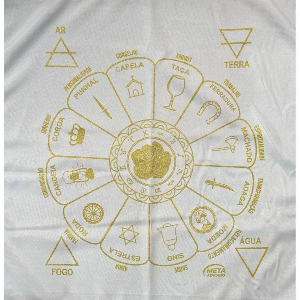Toalha Cigana Silk Tecido Jogo Cartas Tarot 70X70Cm