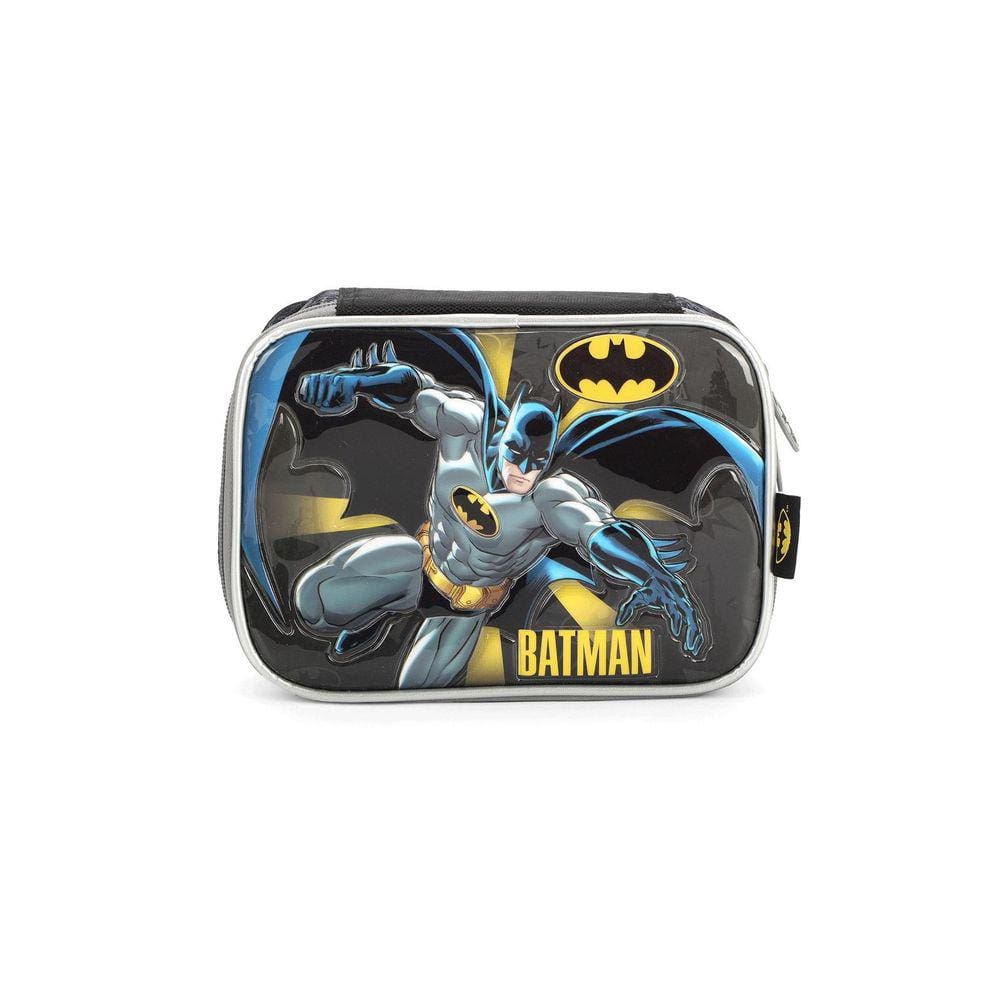 Estojo Baú Juvenil Batman Heroi Cinza Escolar Espaçoso