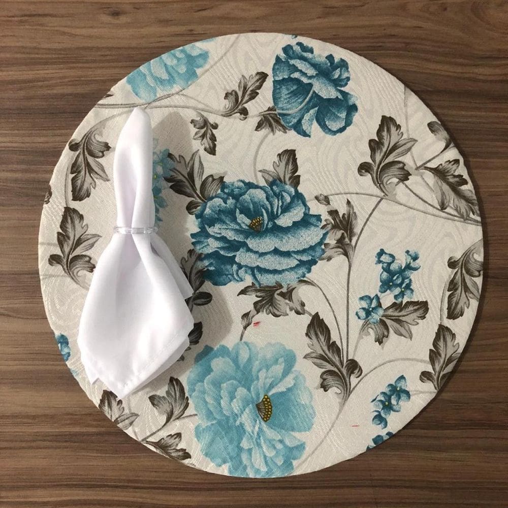 Jogo De Sousplat De Tecido 6 Lugares Completos Branco