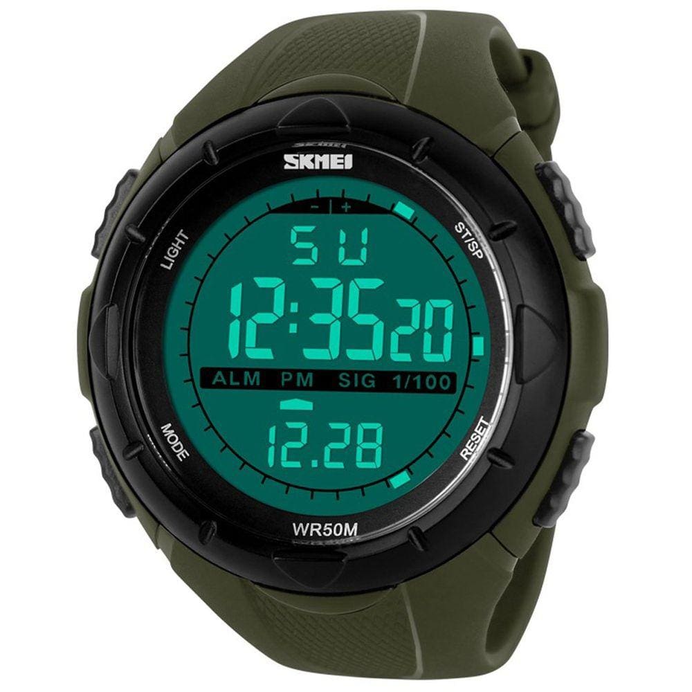 Relógio SKMEI 1025 LCD digital multifuncional à prova d`água Army G