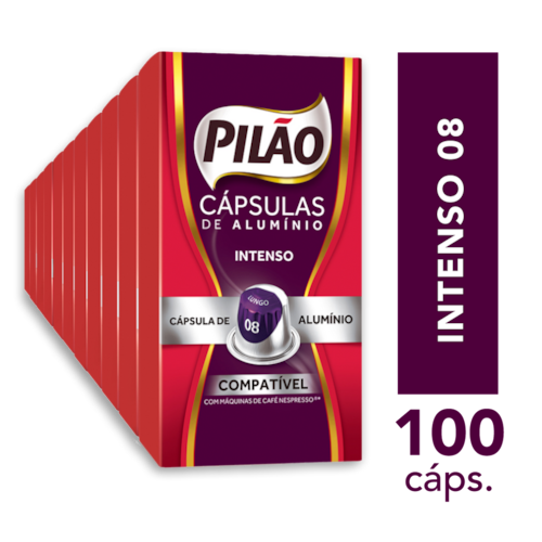 Kit 100 Cápsulas de Café Pilão Intenso