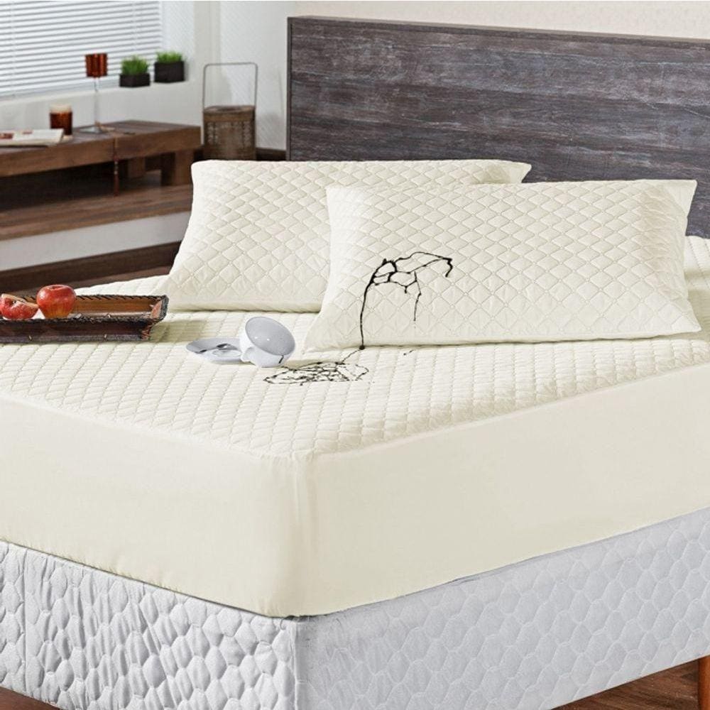 Protetor Colchao Queen Impermeavel Matelado Aquarela 01 Peça - Palha