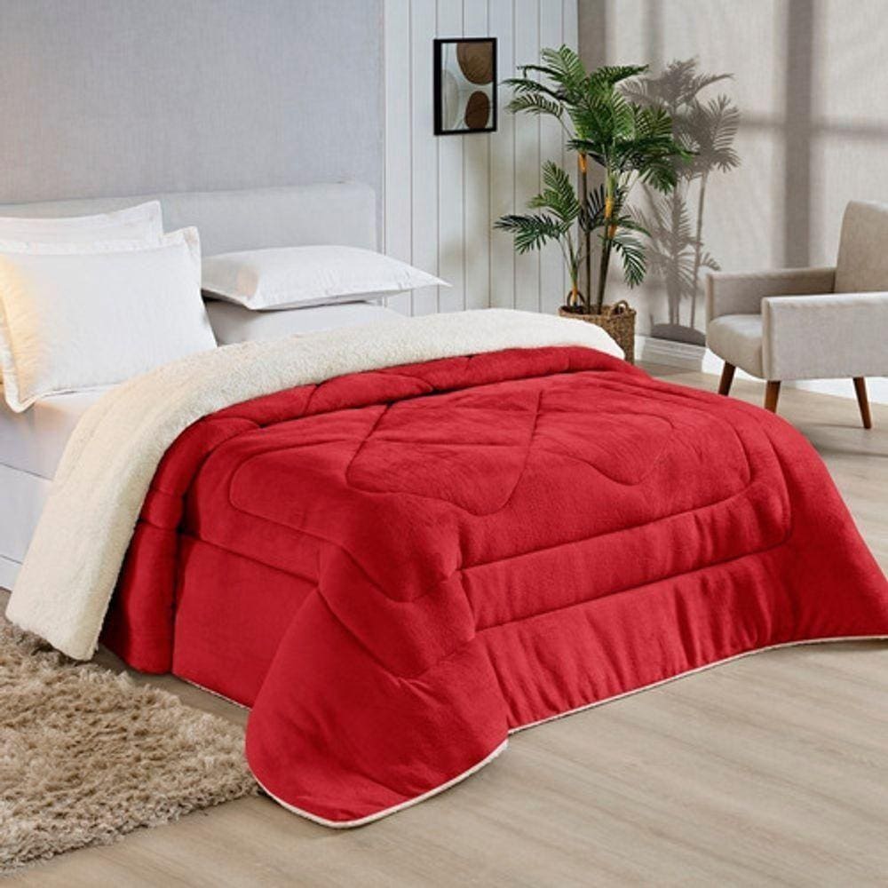 Edredom Coberdrom Sherpa-manta Queen Conforto 01 Peça
