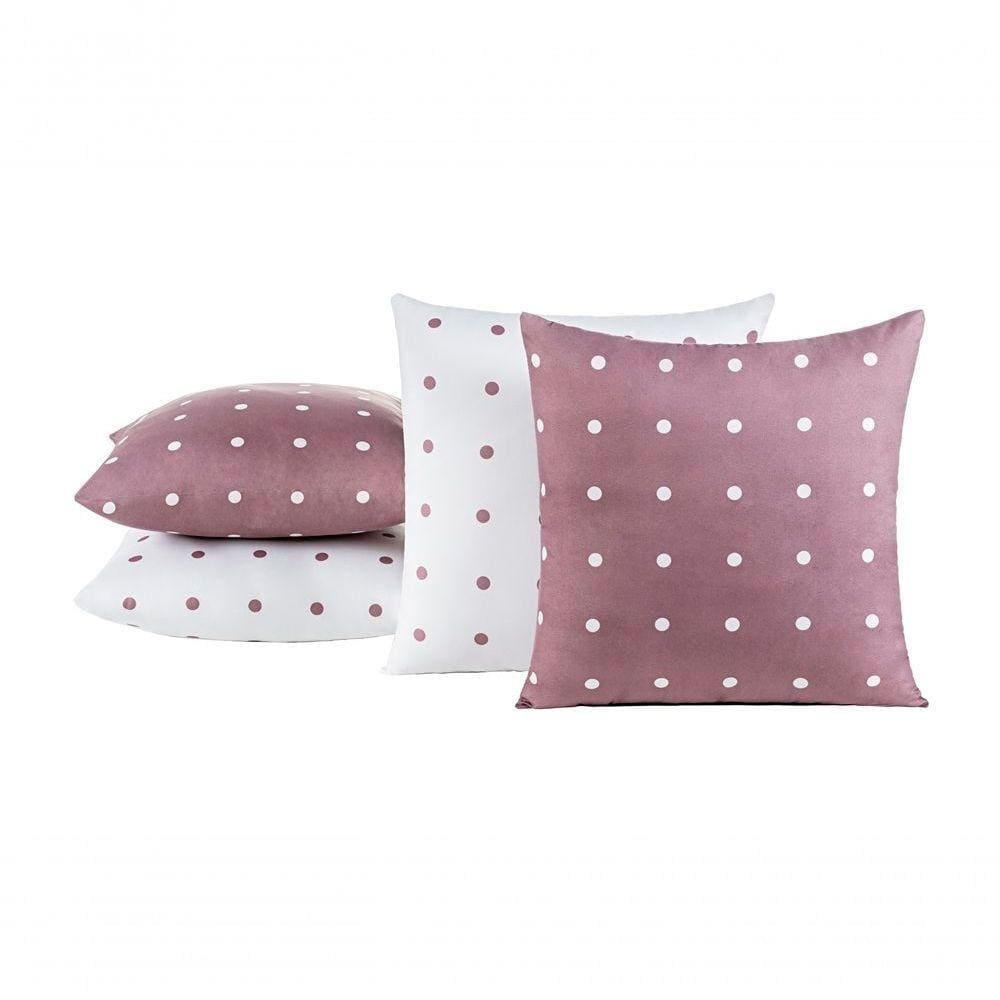 Almofadas Cheias Petit Poá 04 Peças - Rose