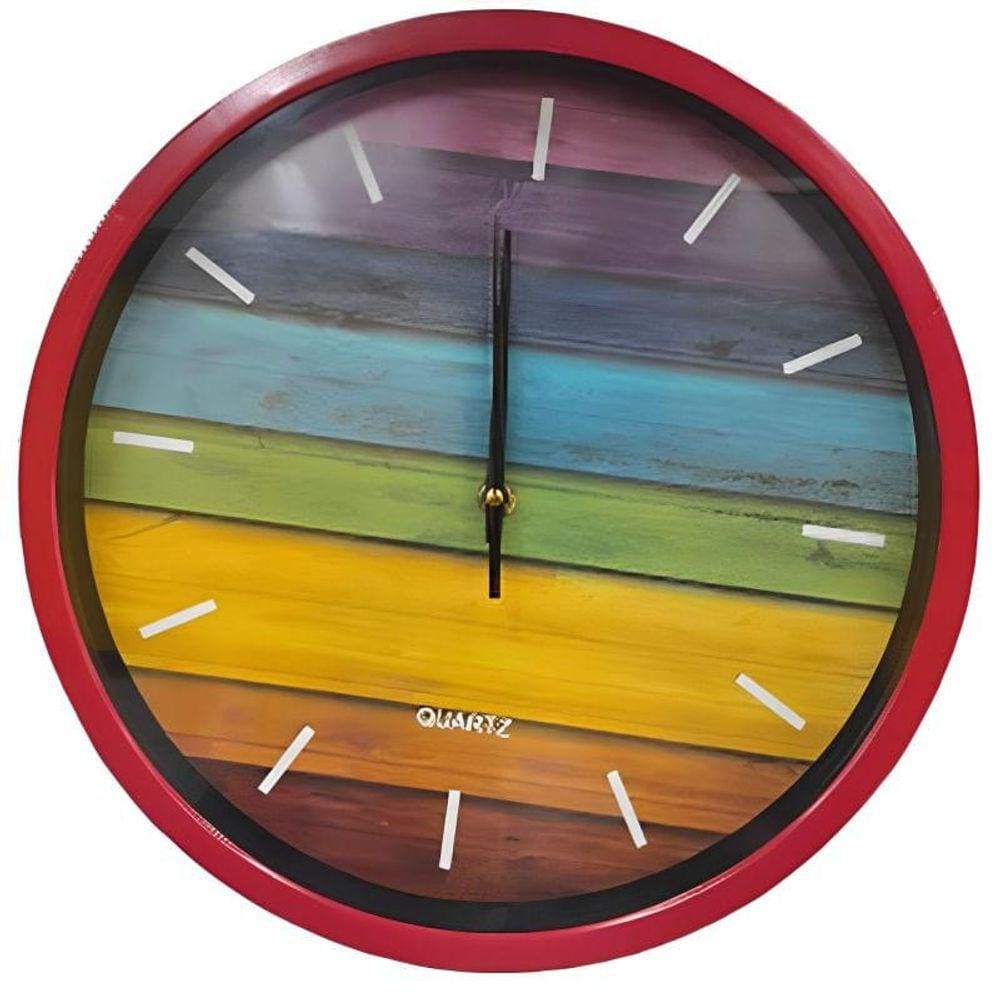 Relógio de Parede 30x4cm N239575-0 Vermelho - Quanhe